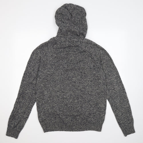 H&M Mens Blue  Knit Pullover Hoodie Size L