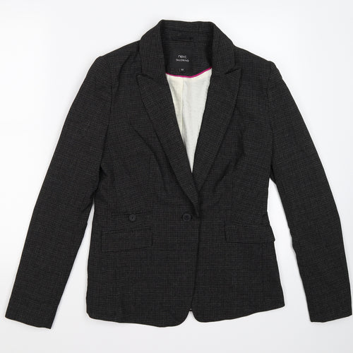 NEXT Womens Black Striped  Jacket Suit Jacket Size 10