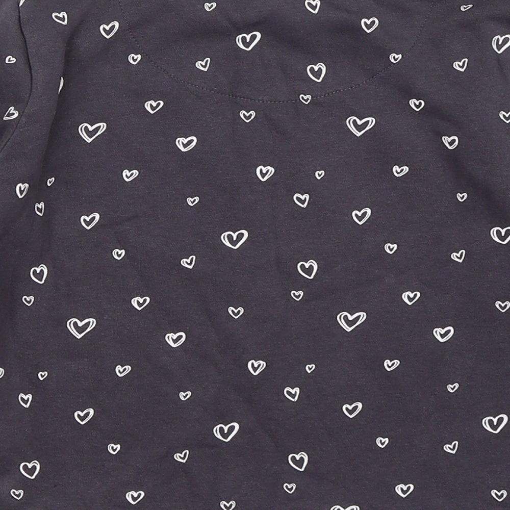 F&F Girls Grey  Jersey Pullover Sweatshirt Size 5 Years  - hearts
