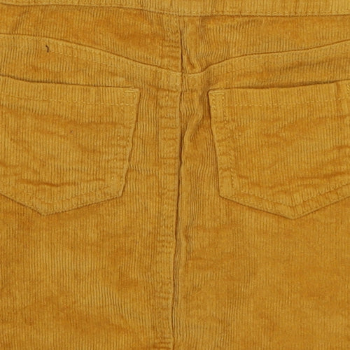 George Girls Yellow Striped Corduroy Straight & Pencil Skirt Size 5-6 Years - mustard