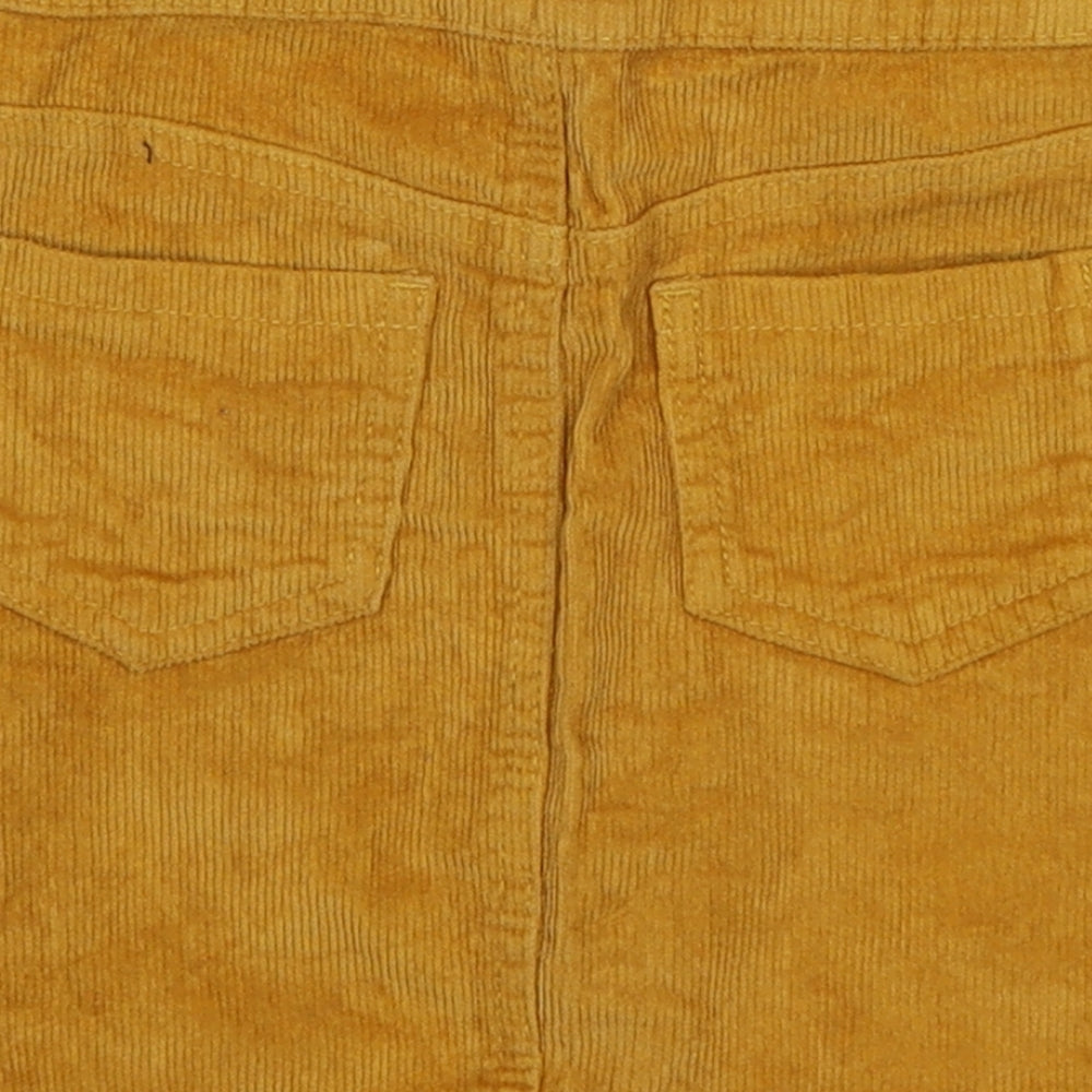 George Girls Yellow Striped Corduroy Straight & Pencil Skirt Size 5-6 Years - mustard