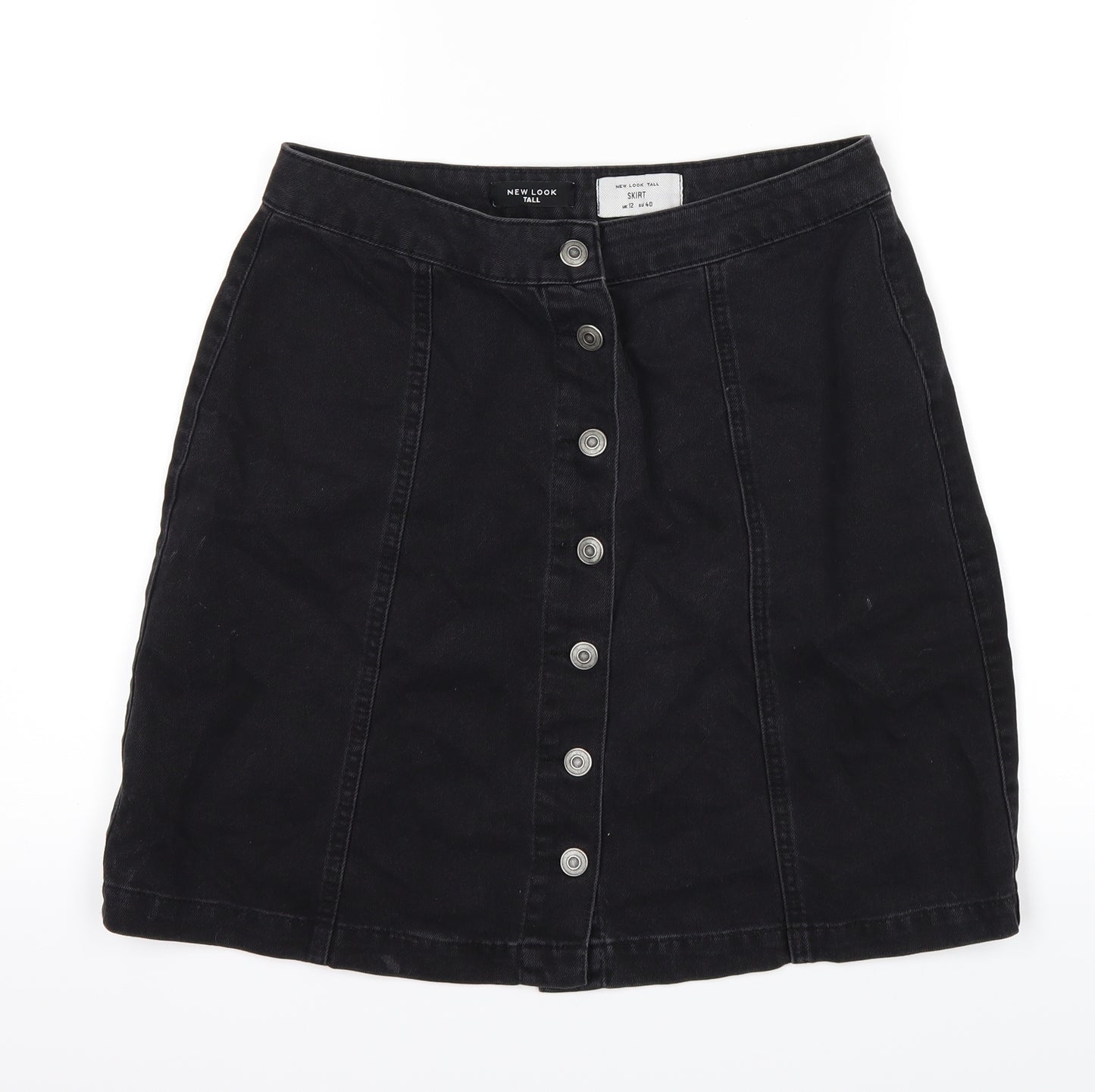 New Look Womens Black  Denim A-Line Skirt Size 12