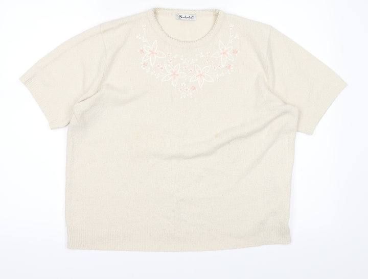 Berkertex Womens White Pullover Jumper Size 14