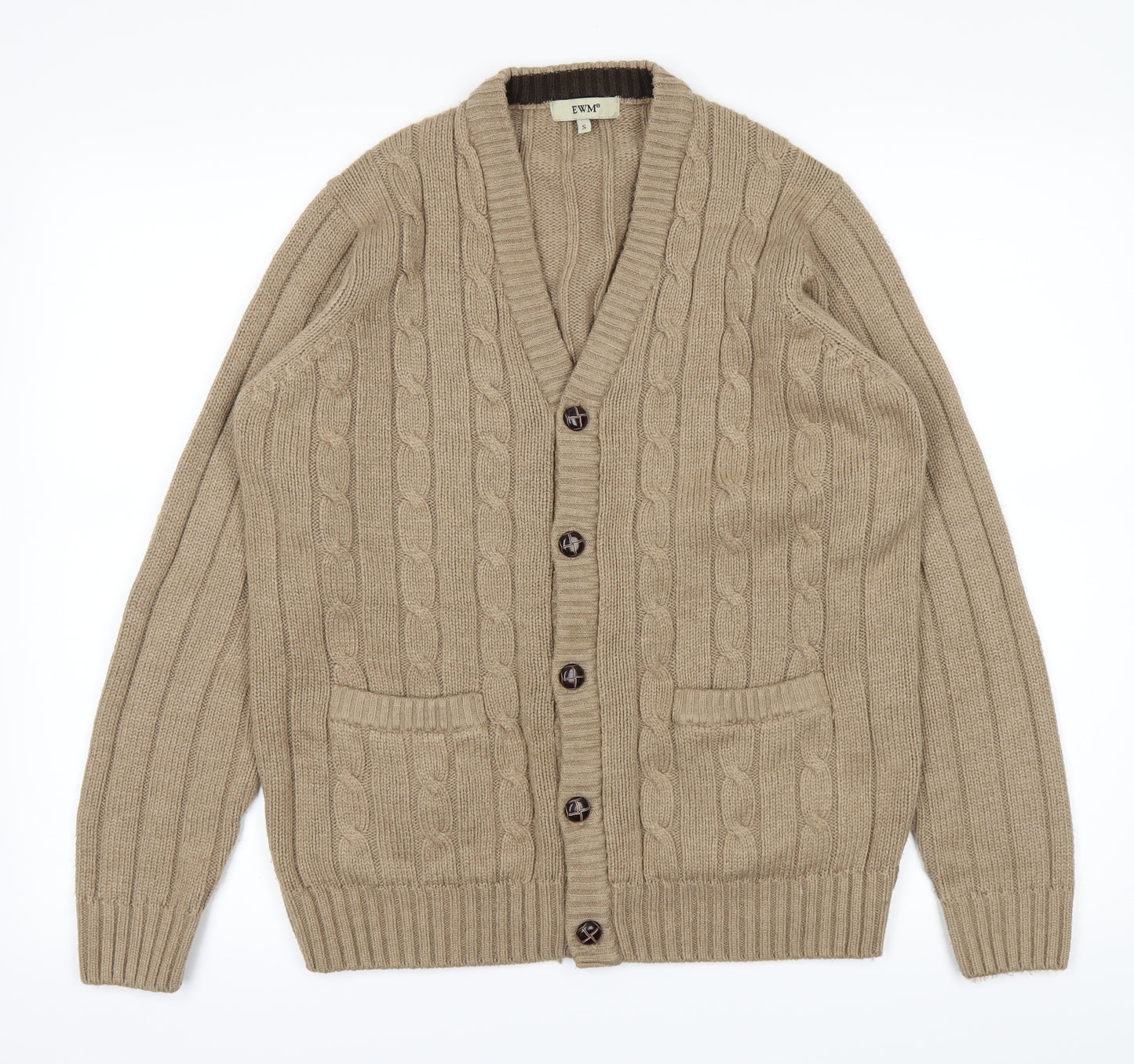 EWM Womens Brown   Cardigan Jumper Size S