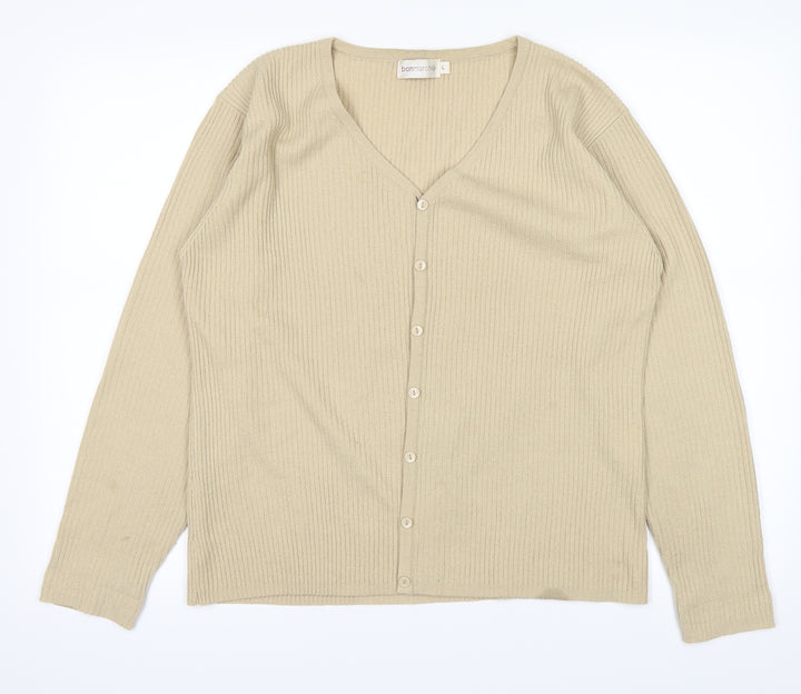Bonmarché Womens Beige Cardigan Jumper Size L