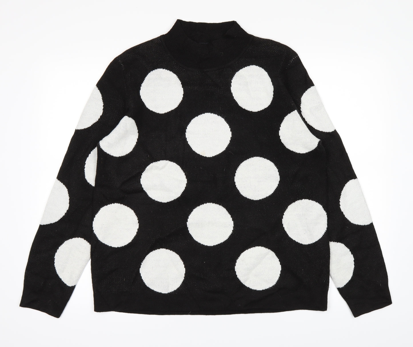 Bonmarché Womens Black Polka Dot  Pullover Jumper Size 14