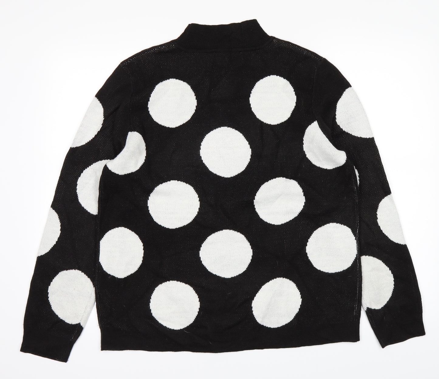 Bonmarché Womens Black Polka Dot  Pullover Jumper Size 14
