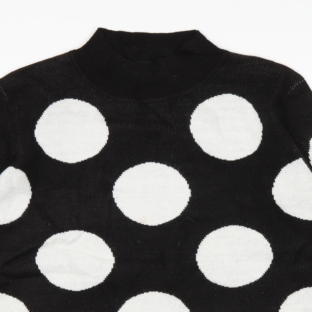 Bonmarché Womens Black Polka Dot  Pullover Jumper Size 14