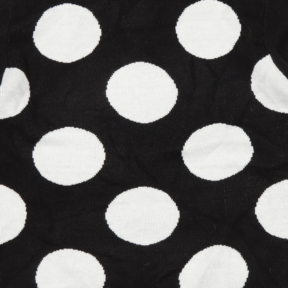 Bonmarché Womens Black Polka Dot  Pullover Jumper Size 14
