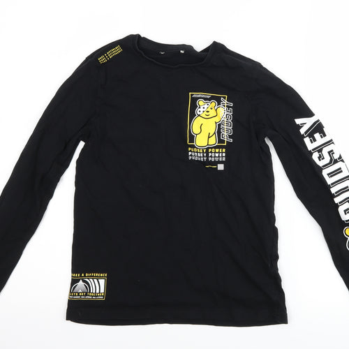 George Boys Black   Basic T-Shirt Size 10-11 Years  - Pudsey Bear