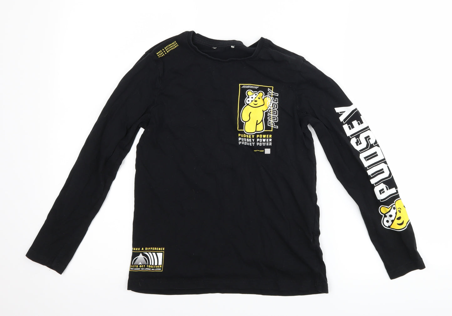 George Boys Black   Basic T-Shirt Size 10-11 Years  - Pudsey Bear