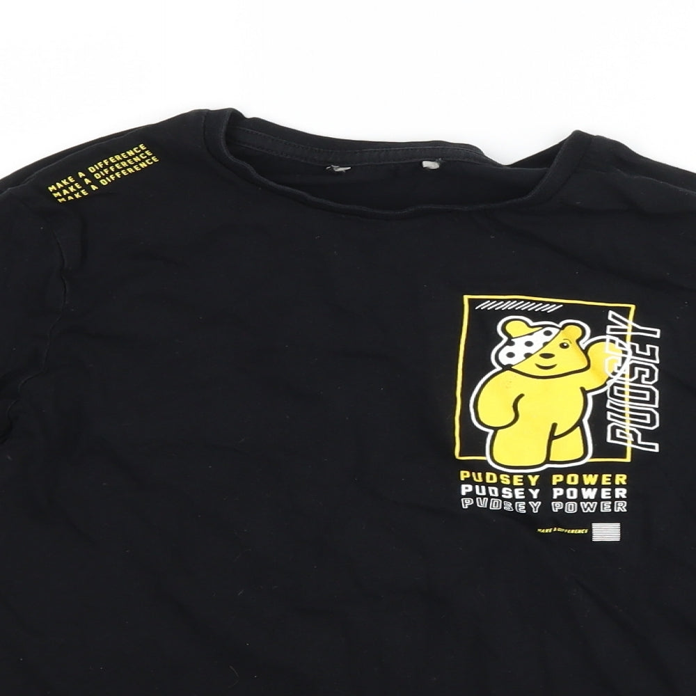 George Boys Black   Basic T-Shirt Size 10-11 Years  - Pudsey Bear