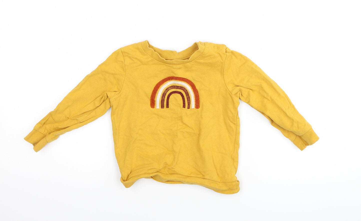 TU Baby Yellow   Basic T-Shirt Size 12-18 Months  - rainbow