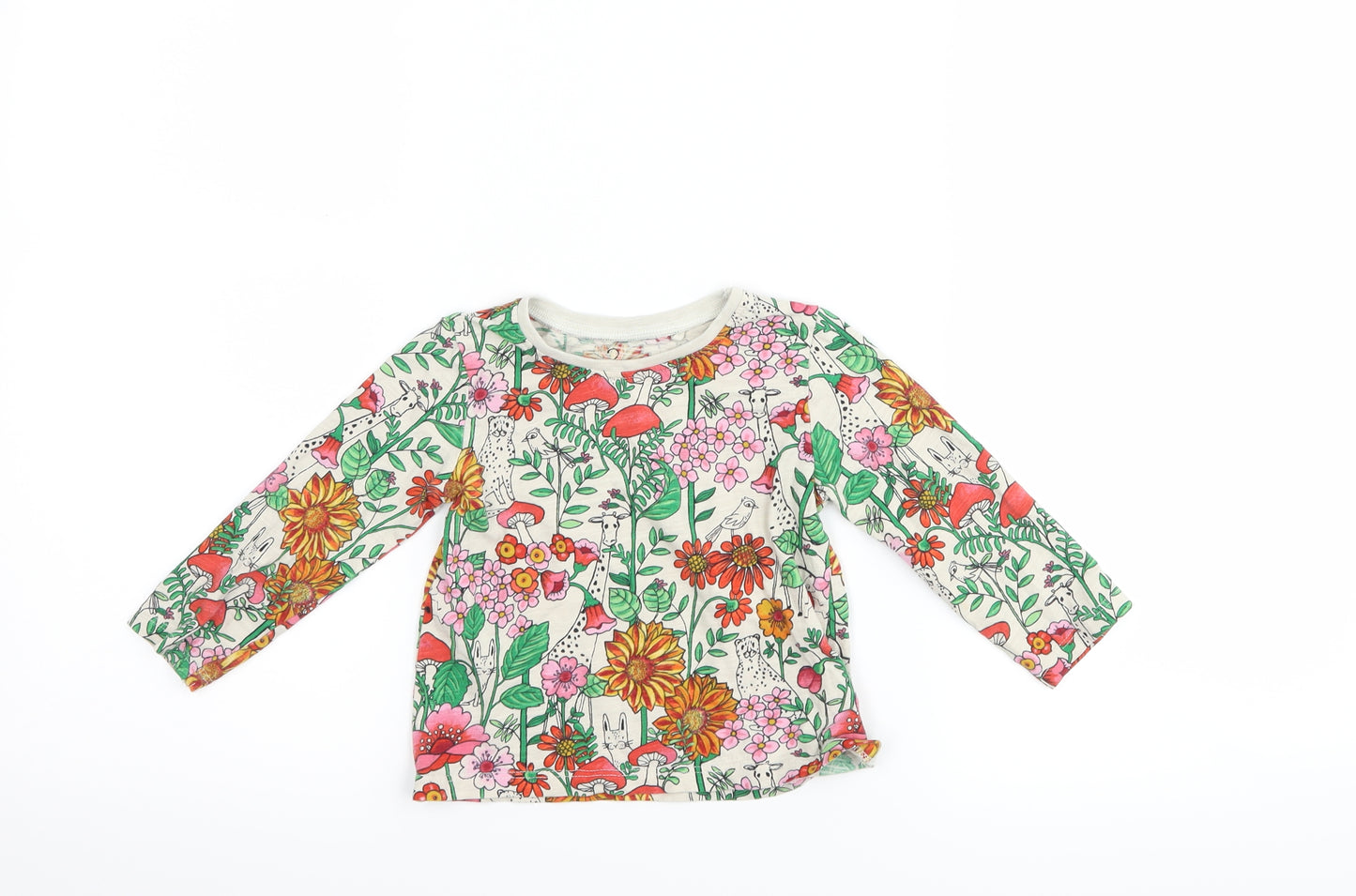 NEXT Girls White Floral  Basic T-Shirt Size 12-18 Months  - animals