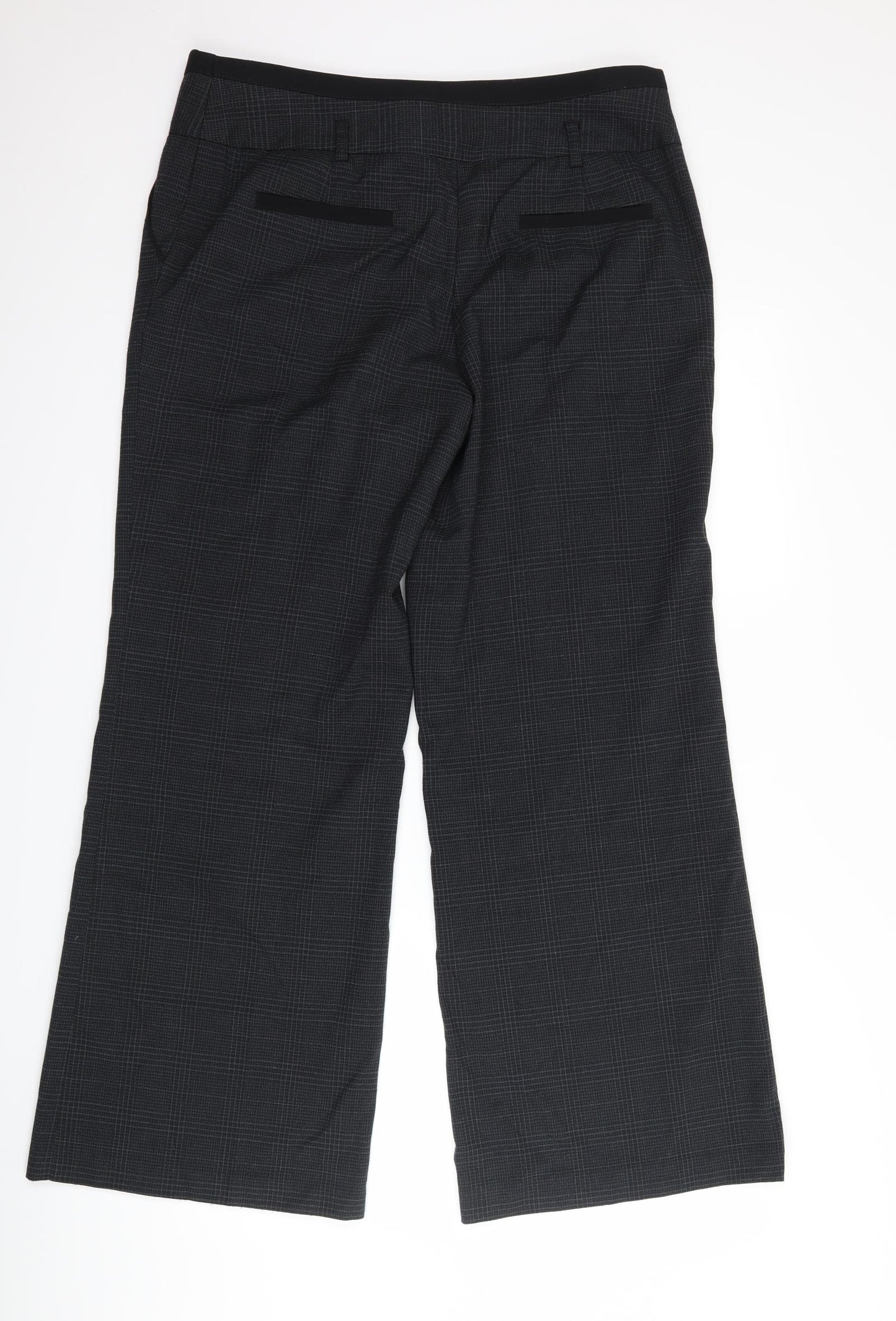 NEXT Womens Grey Check  Trousers  Size 14 L30 in