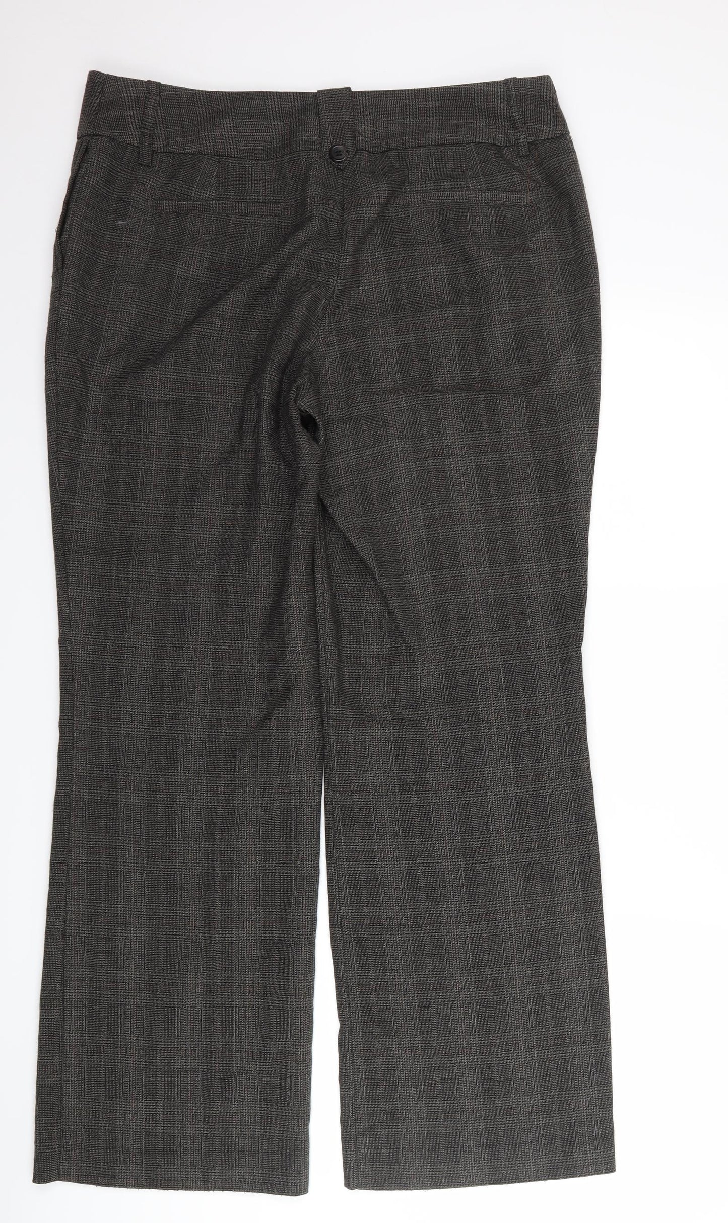NEXT Womens Grey Houndstooth  Trousers  Size 14 L30 in