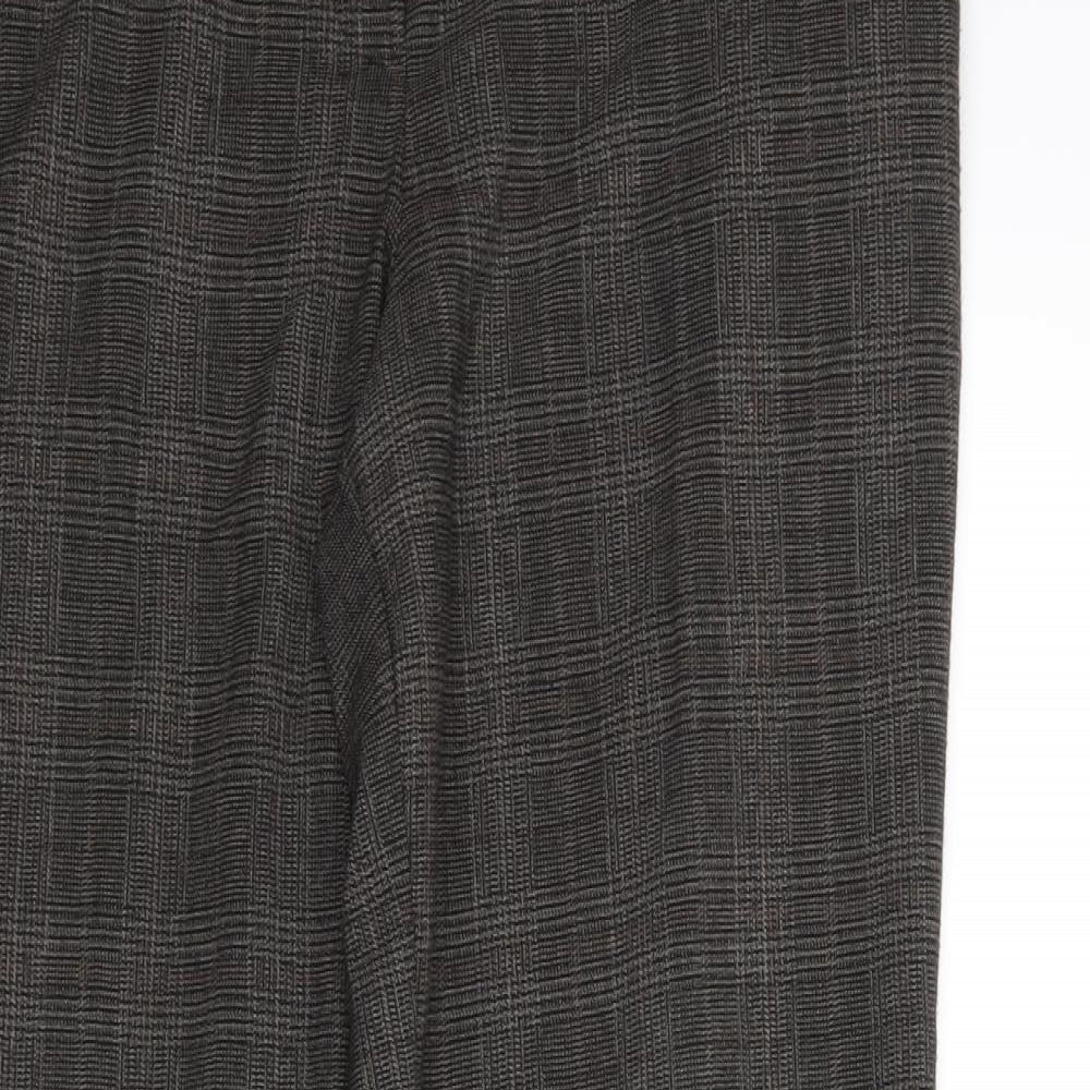 NEXT Womens Grey Houndstooth  Trousers  Size 14 L30 in