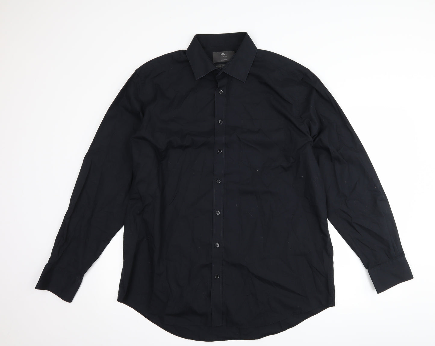 Marks and Spencer Mens Black    Dress Shirt Size 17