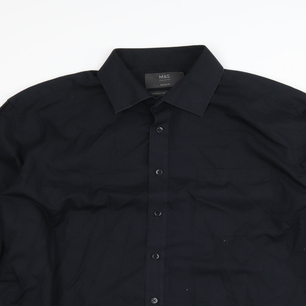 Marks and Spencer Mens Black    Dress Shirt Size 17