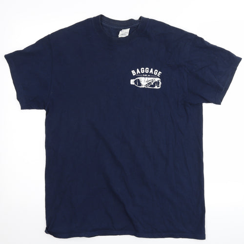 Gildan Mens Blue    T-Shirt Size M  - baggage flint,MI
