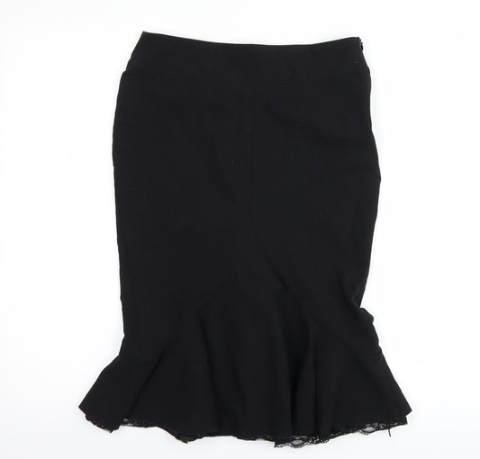 Front view of Ad Lib women’s black tulip skirt, size UK 8