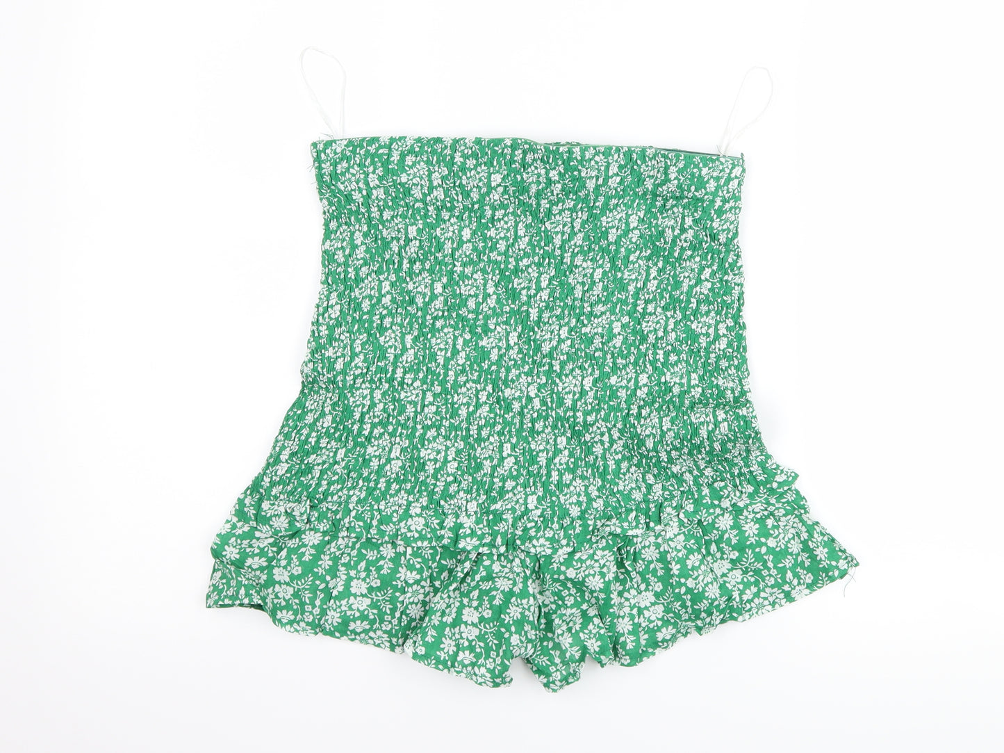 who i am Womens Green Floral  Mom Shorts Size 12