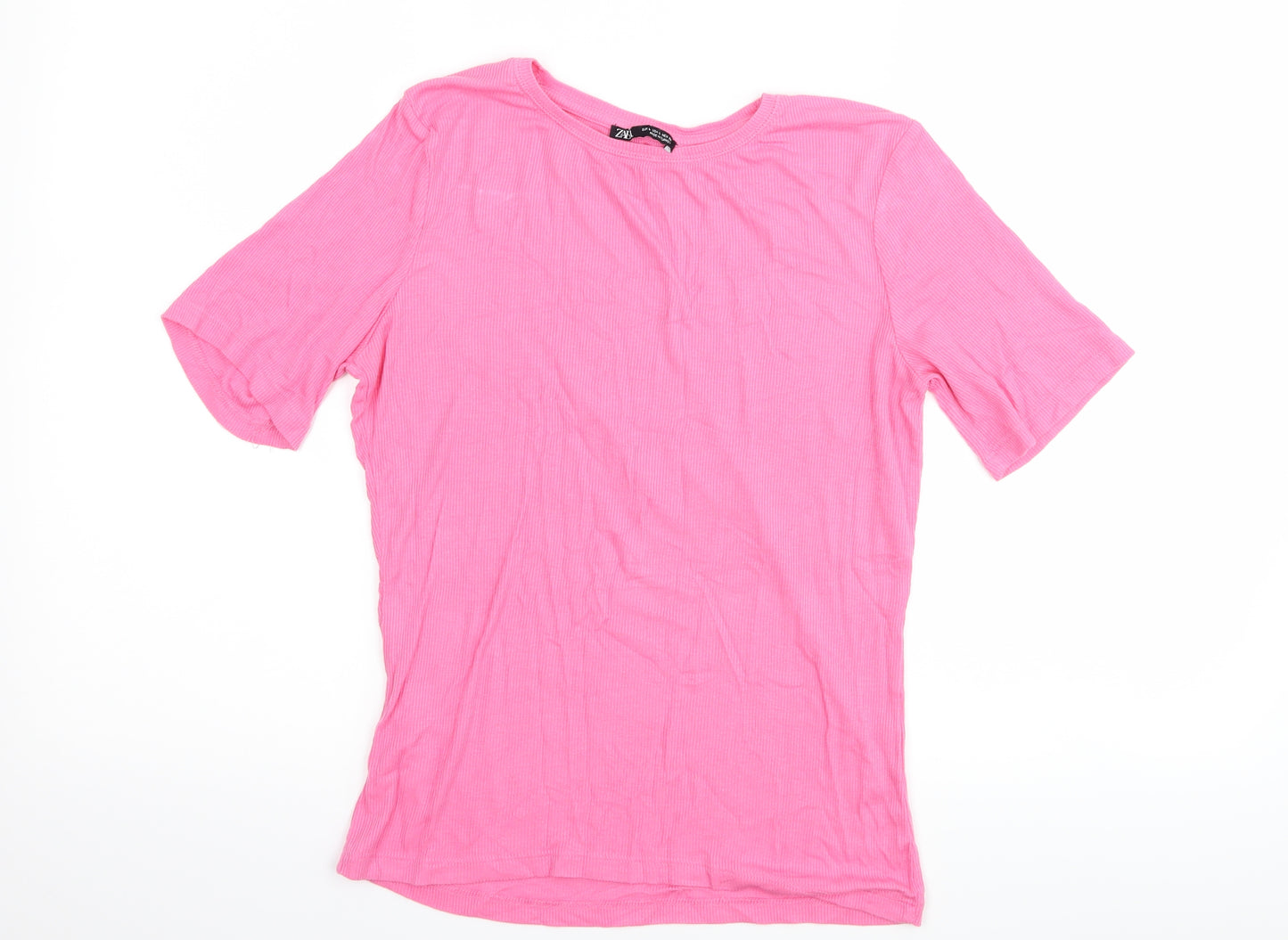 Zara Womens Pink   Basic T-Shirt Size L