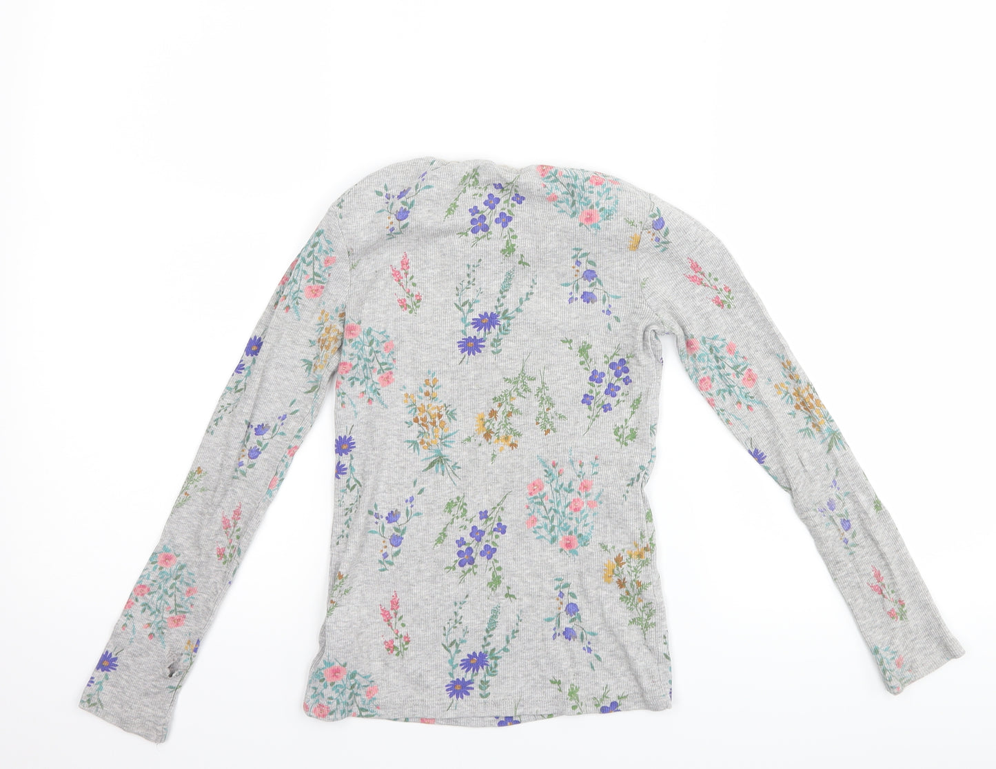 NEXT Girls Grey Floral  Basic T-Shirt Size 8 Years