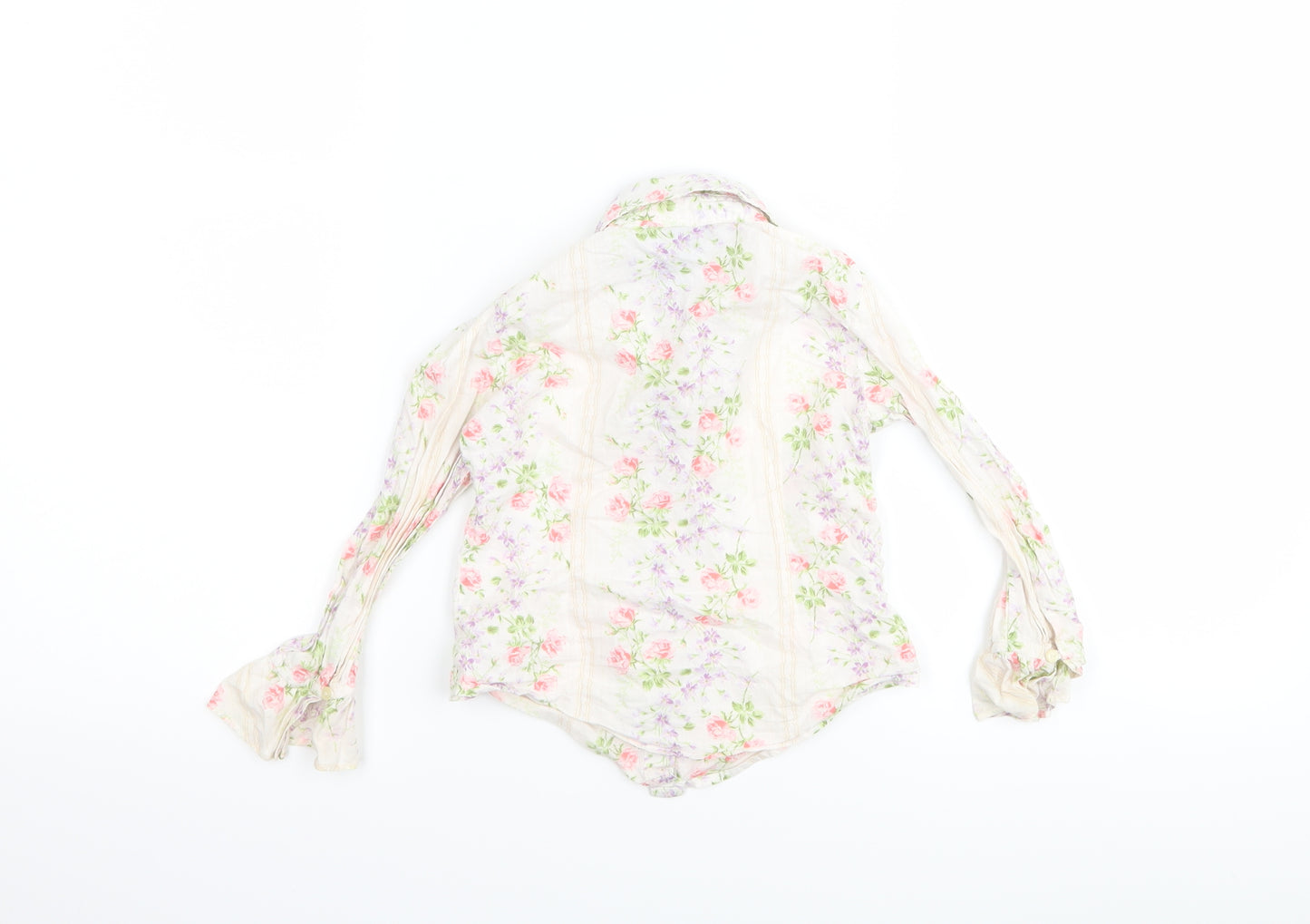 Ralph Lauren Girls Ivory Floral  Basic Button-Up Size 3 Years