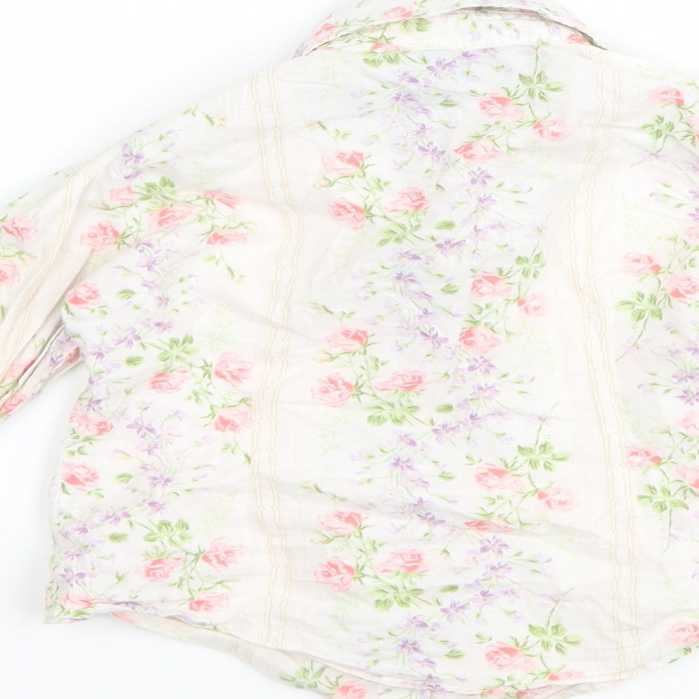 Ralph Lauren Girls Ivory Floral  Basic Button-Up Size 3 Years