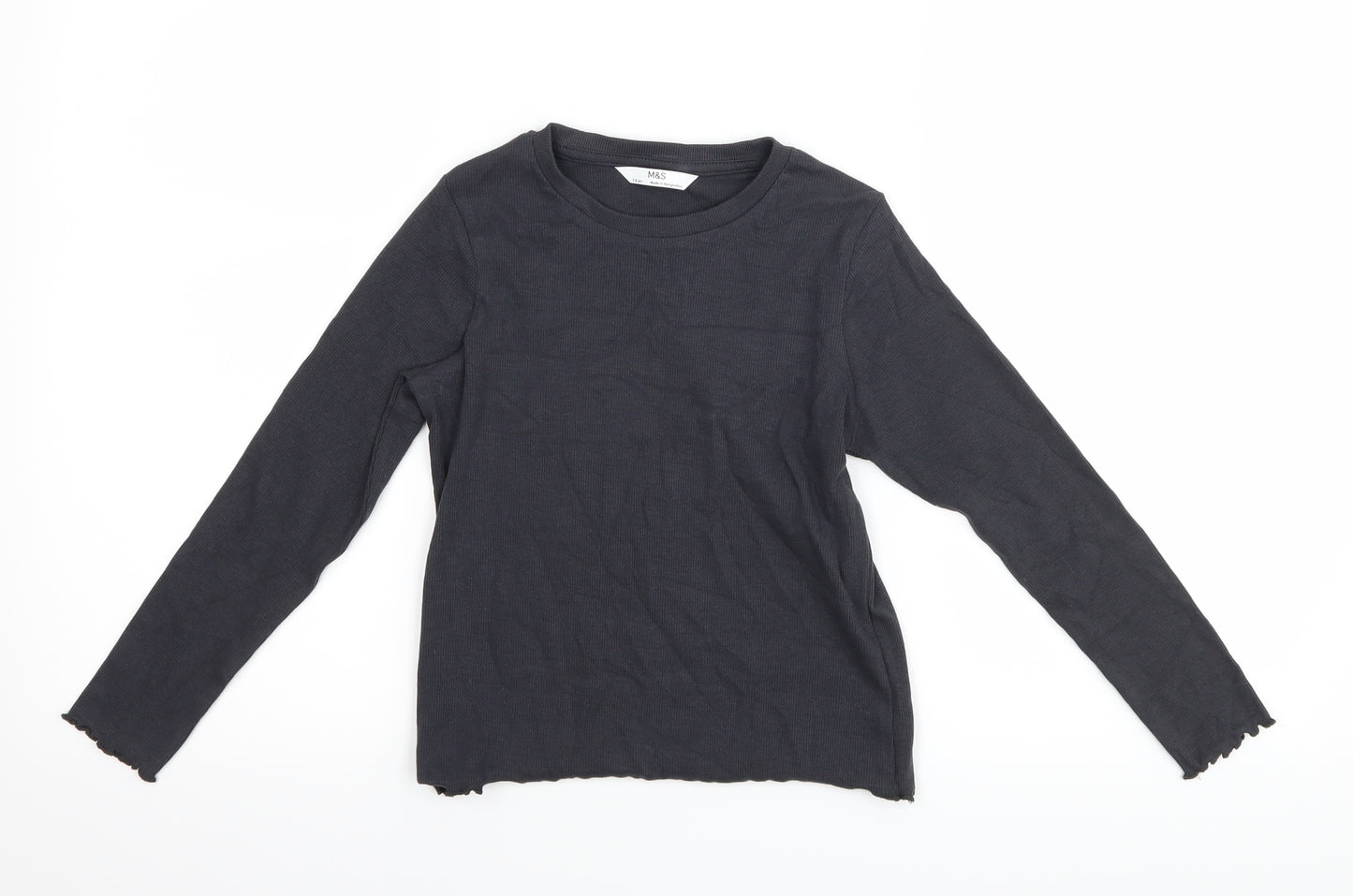 Marks and Spencer Girls Grey   Basic T-Shirt Size 7-8 Years
