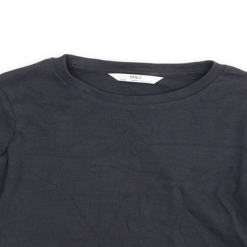 Marks and Spencer Girls Grey   Basic T-Shirt Size 7-8 Years