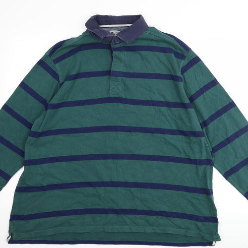 TU Mens Green Striped   Polo Size 2XL