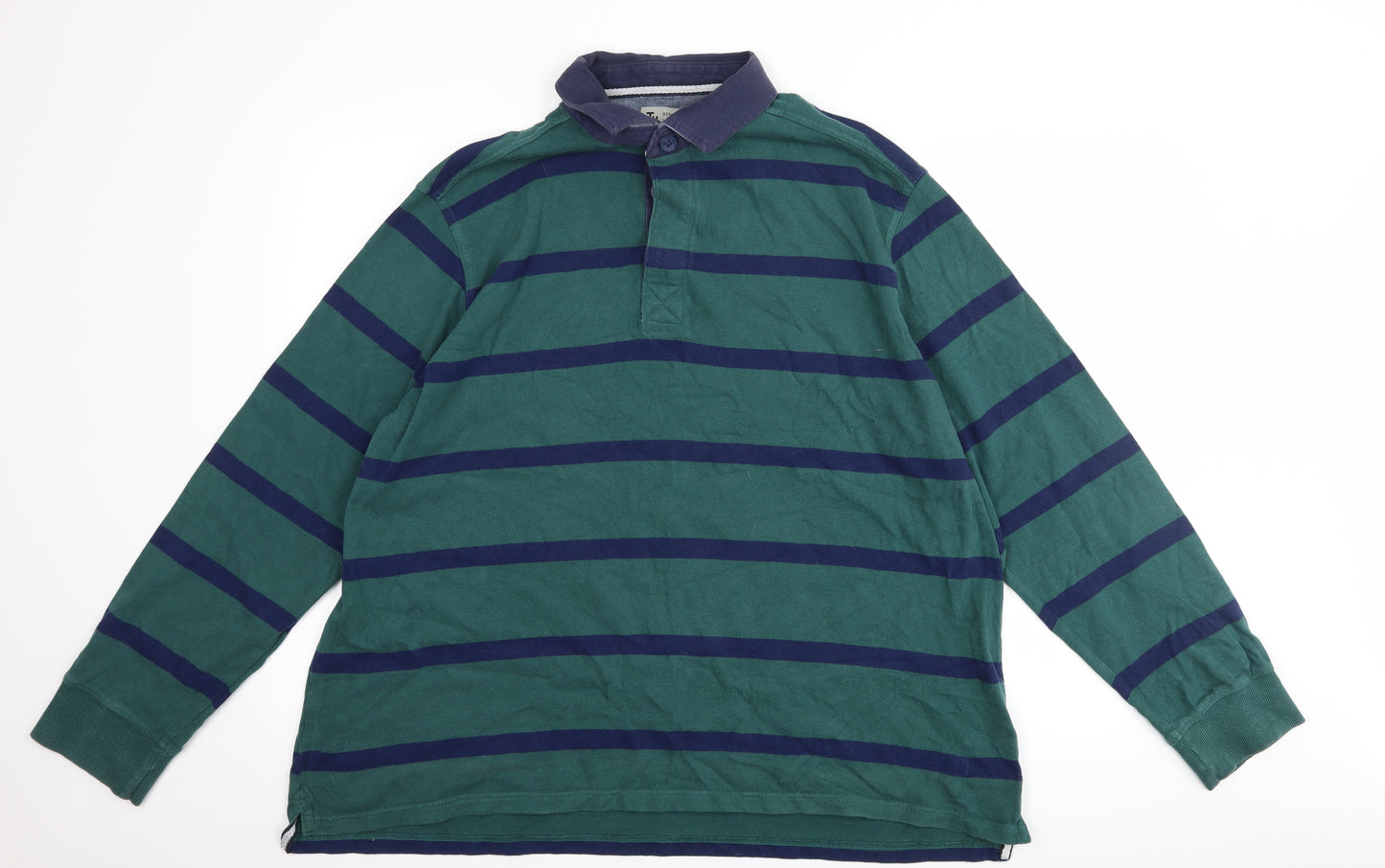 TU Mens Green Striped   Polo Size 2XL