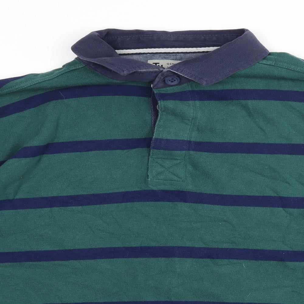 TU Mens Green Striped   Polo Size 2XL