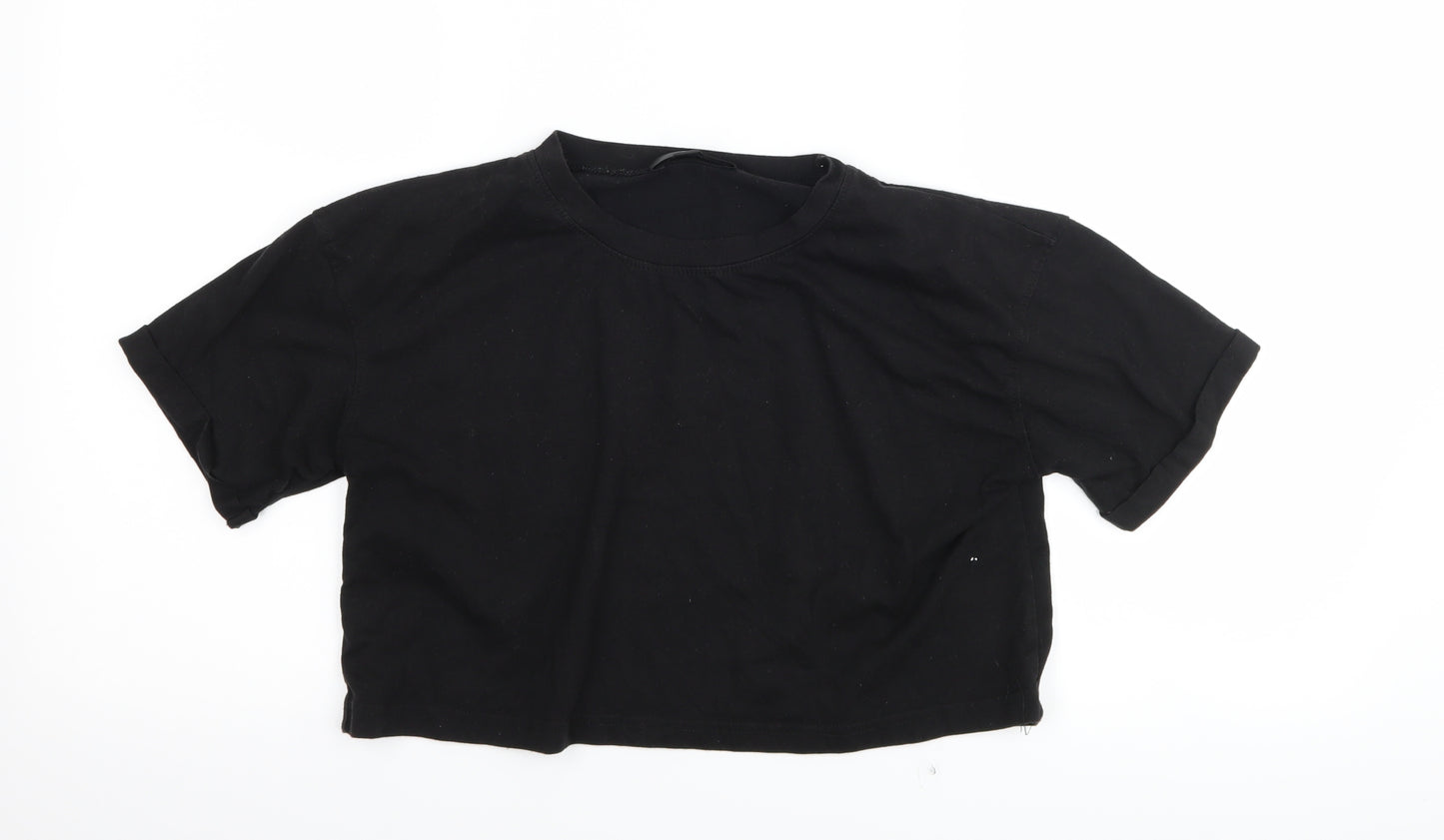 Misguided Womens Black   Cropped T-Shirt Size 6