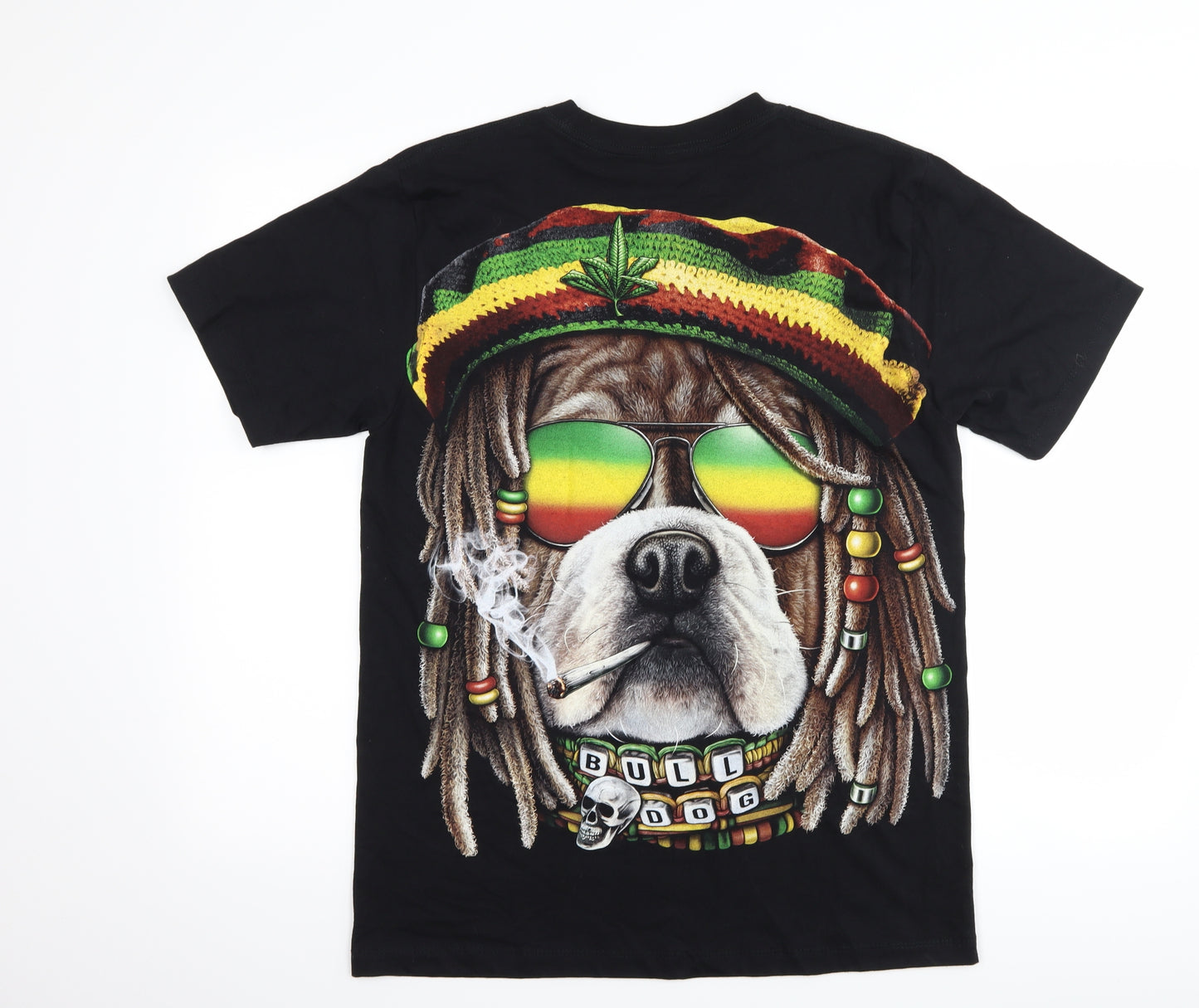 thanabat Mens Black    T-Shirt Size M  - bob marley bulldog