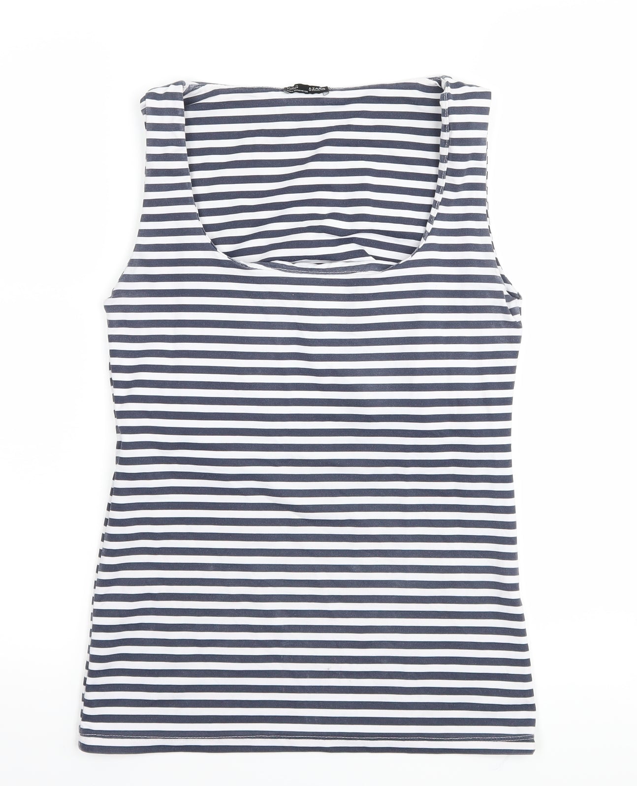 Zara Womens Blue Striped  Basic Tank Size M