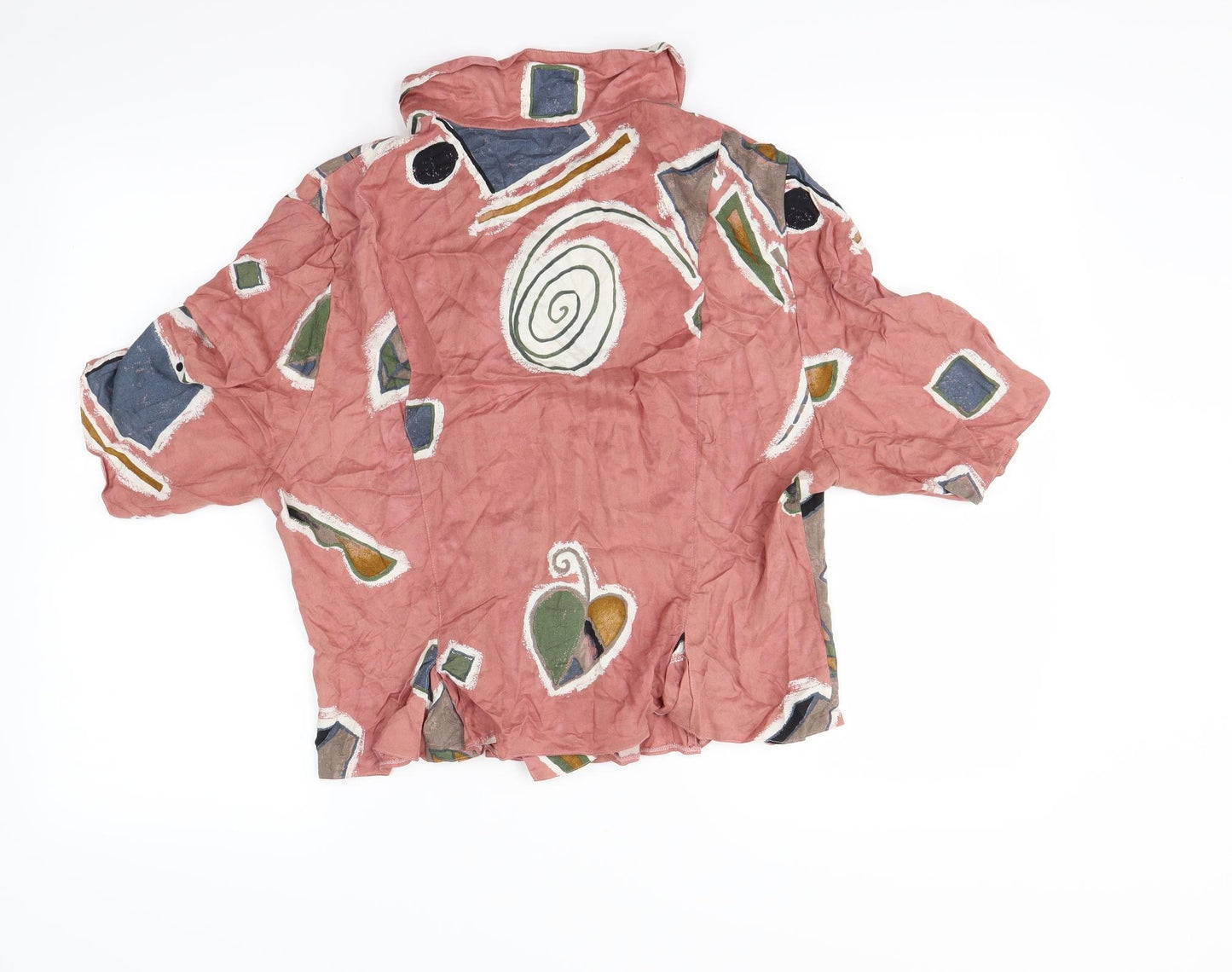 Preworn Womens Pink Camouflage  Basic Button-Up Size 18