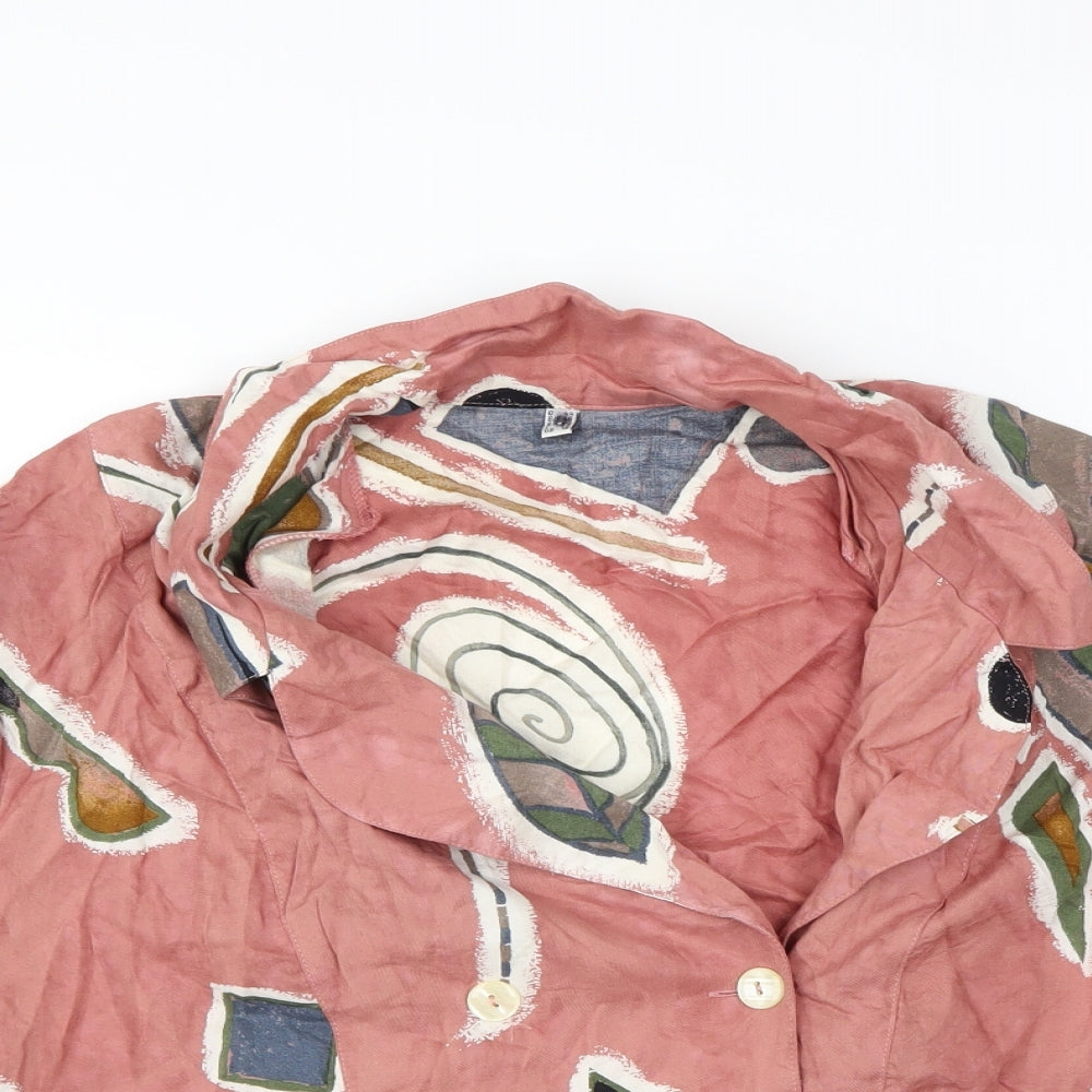 Preworn Womens Pink Camouflage  Basic Button-Up Size 18