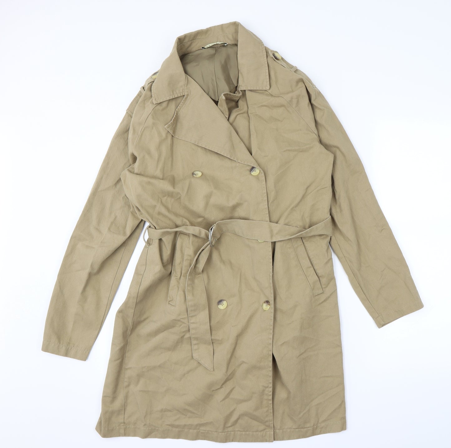 Preworn Womens Beige   Trench Coat Coat Size 10