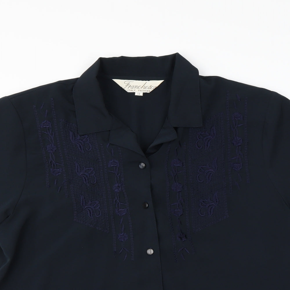 Franchesca Womens Black   Basic Button-Up Size 10