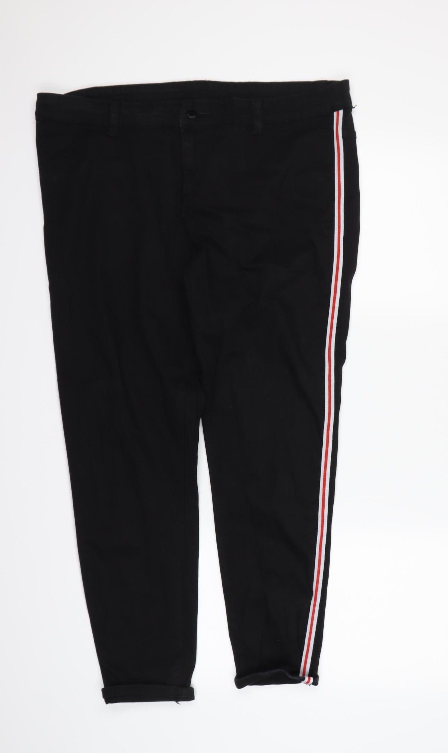 Preworn Womens Black Striped  Bootcut Jeans Size XL L28 in