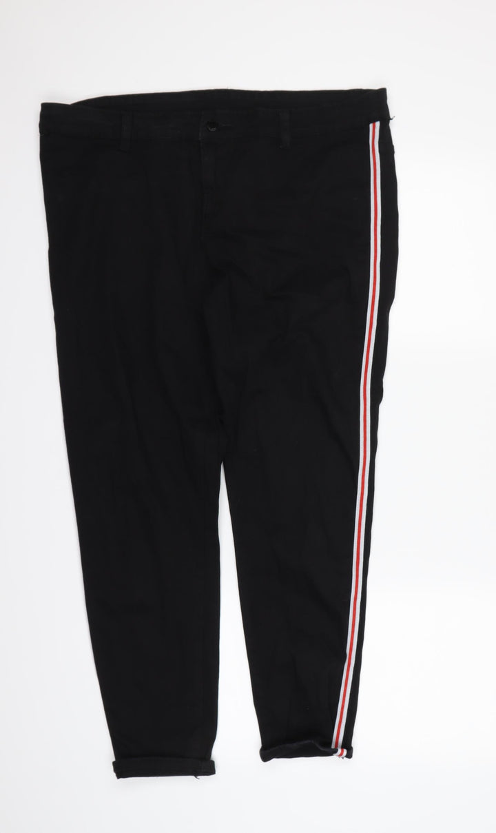 Preworn Womens Black Striped  Bootcut Jeans Size XL L28 in