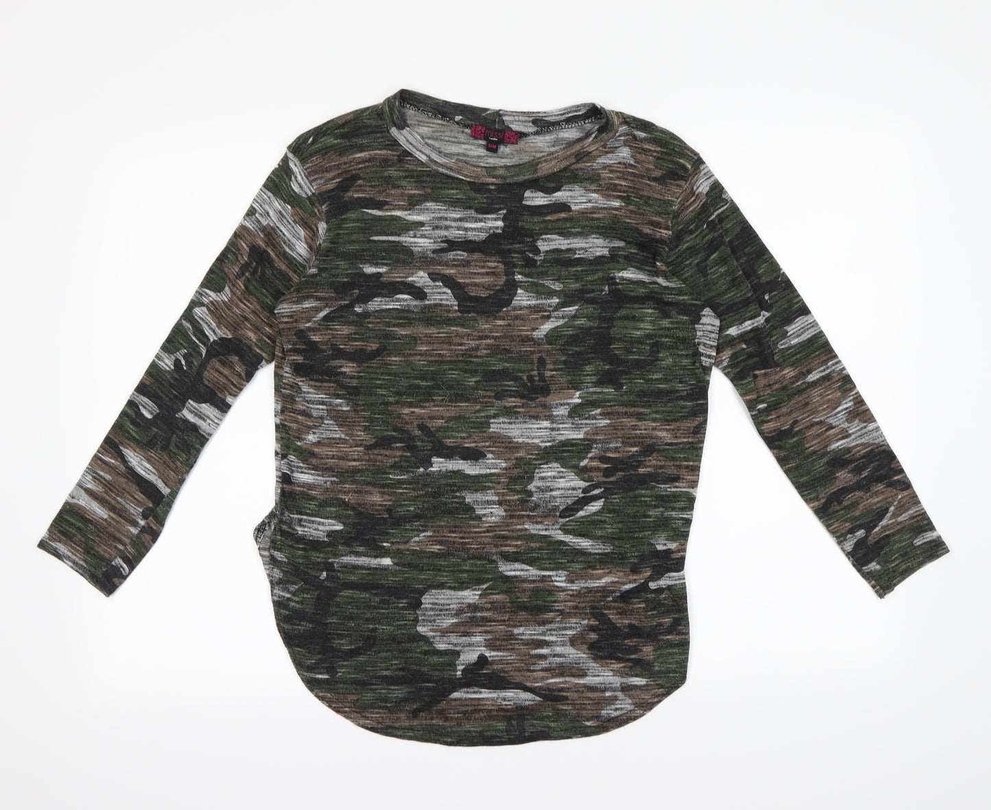 Missi Womens Multicoloured Camouflage  Basic T-Shirt Size S