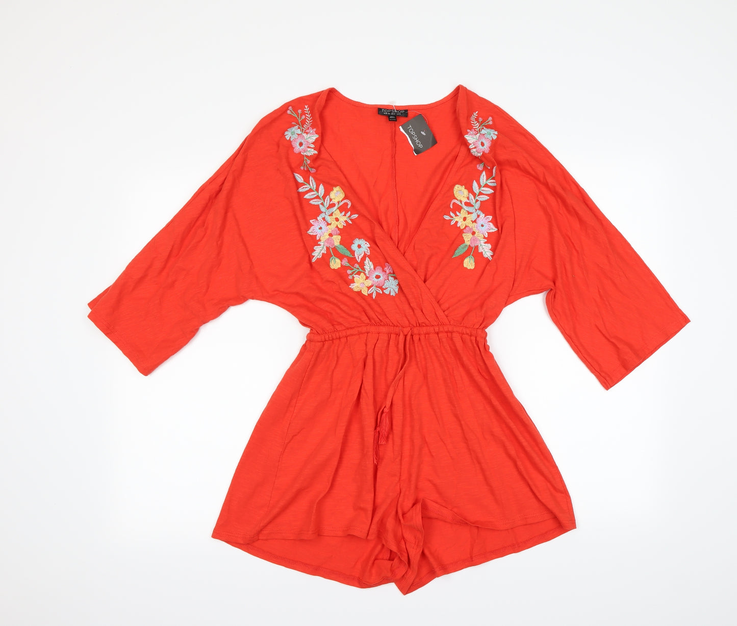 Topshop Womens Orange   Playsuit One-Piece Size 8