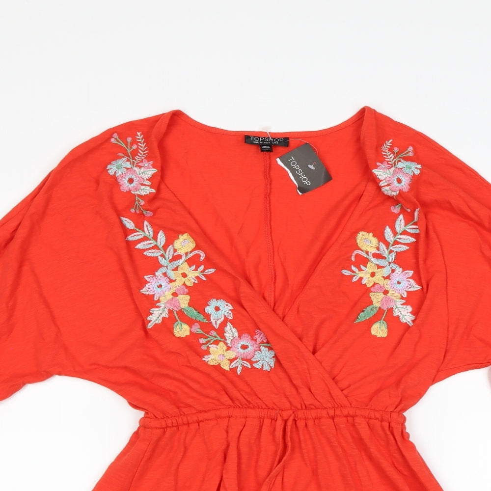 Topshop Womens Orange   Playsuit One-Piece Size 8