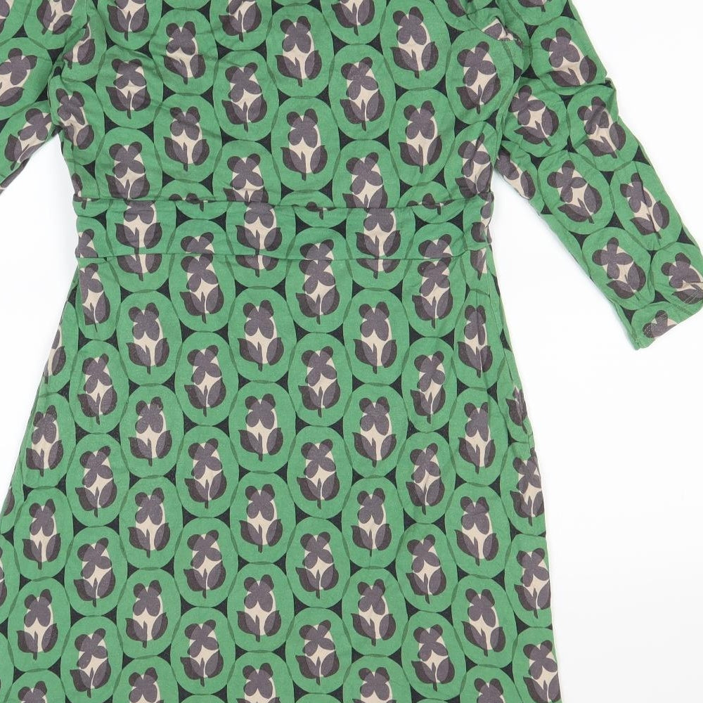 Boden Womens Green Floral  Fit & Flare  Size 12