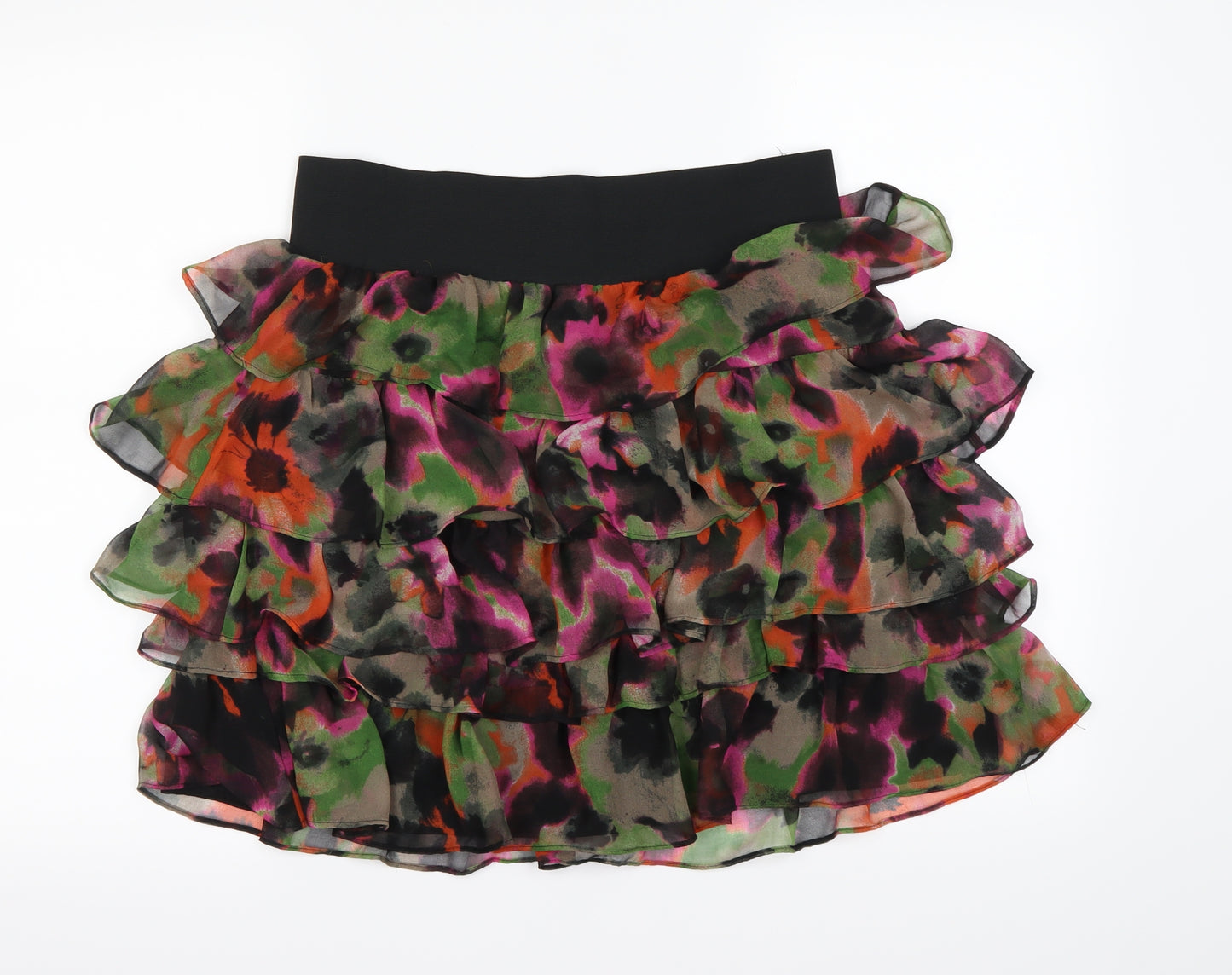NEXT Womens Black Floral  A-Line Skirt Size 12