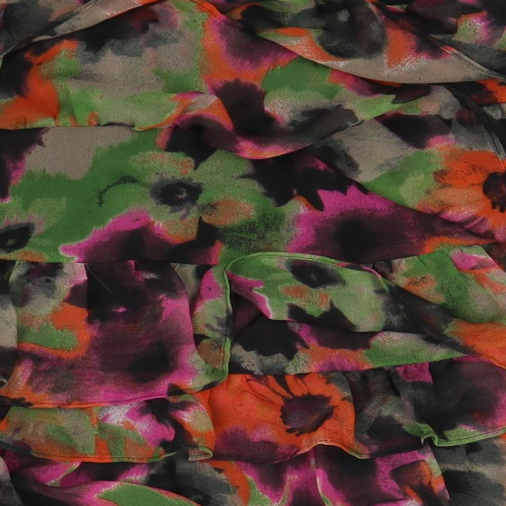 NEXT Womens Black Floral  A-Line Skirt Size 12